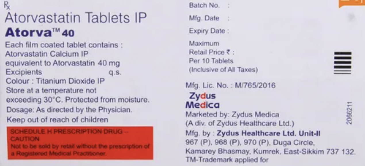 Atorva 10 - Atorvastatin 10mg